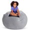 Creative QT Stuff ’n Sit Extra Large 38’’ Bean Bag Storage Cover for Stuffed Animals & Toys, Giant Beanbag Chair for Kids Ages 3–14, Bedroom Organizer for Christmas, Light Gray Corduroy